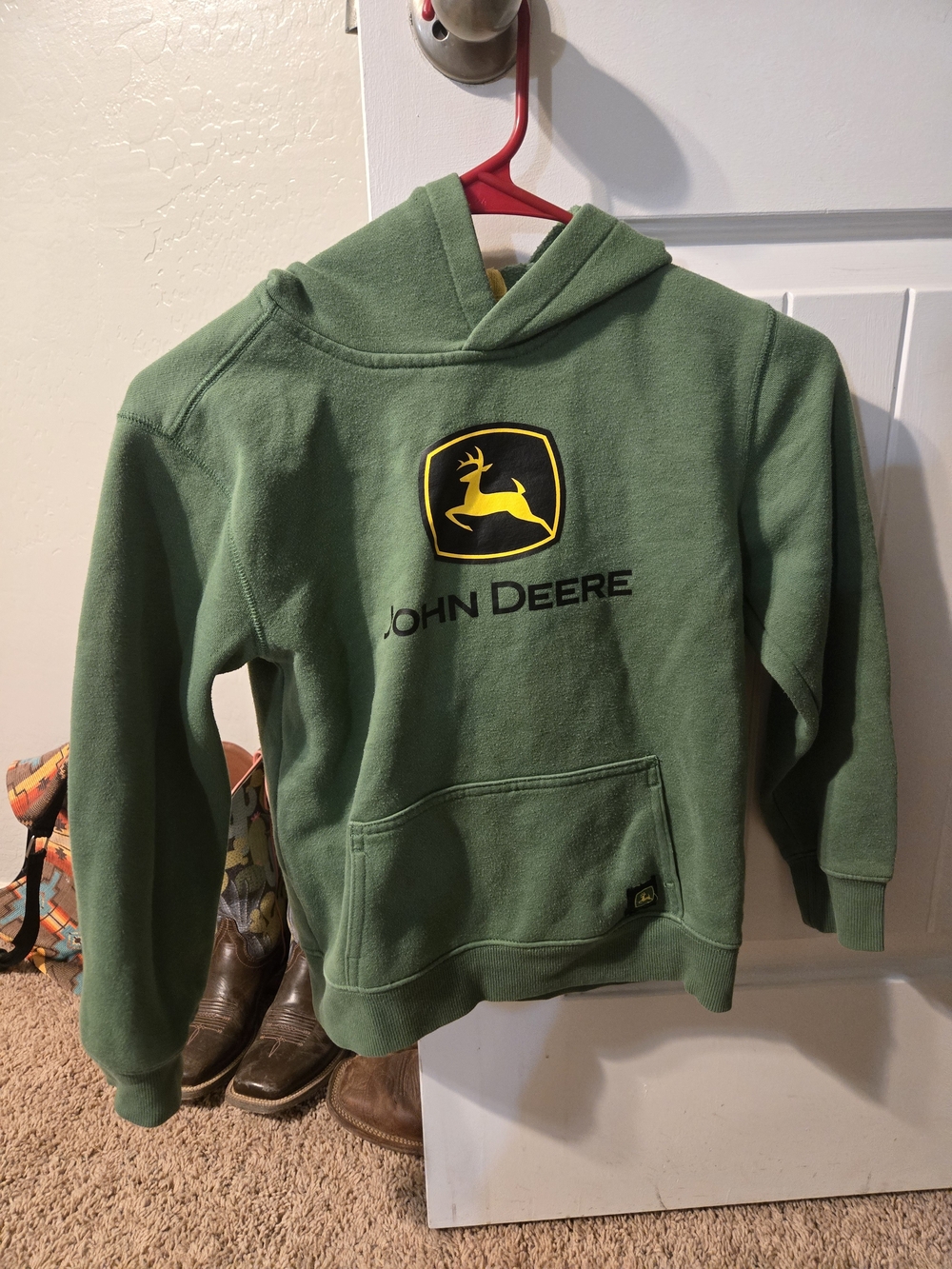 John Deere Green Hoodie with Yellow Logo - Men’s Crewneck Pullover